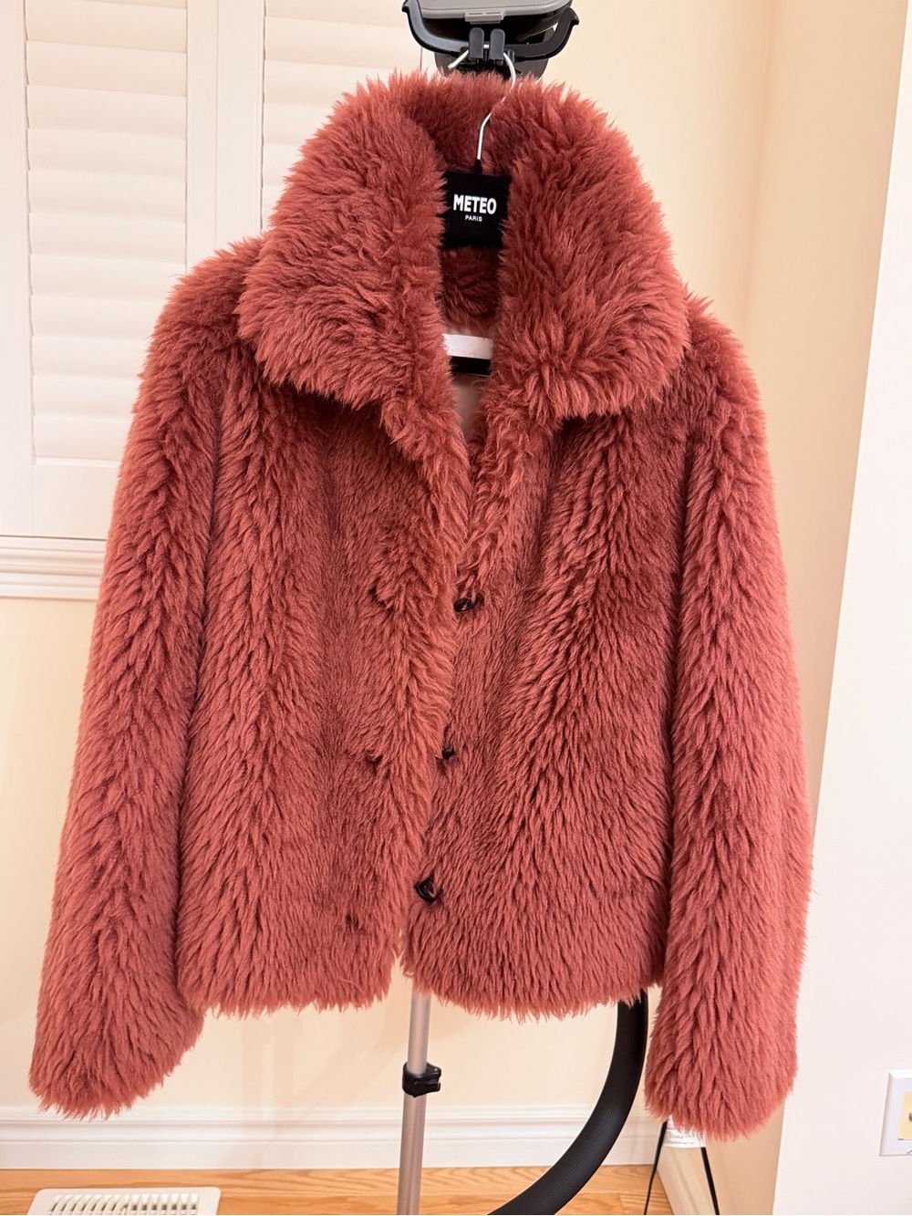Women's Faux Fur Jacket in Rust